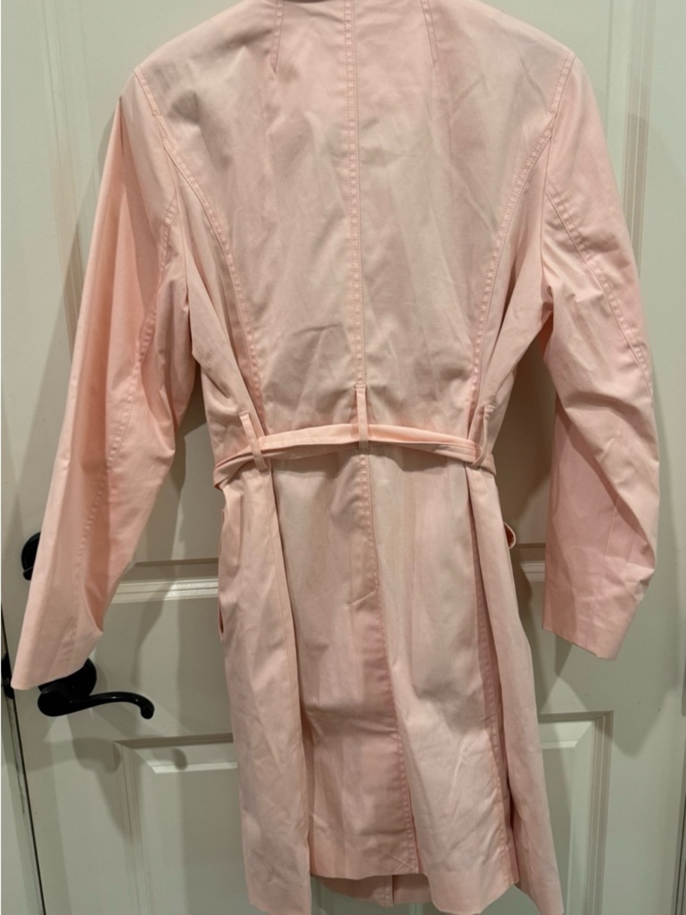 BNWT Talbots Polished Trench Coat Pale Pink size Large Petite $189 - Picture 6 of 8